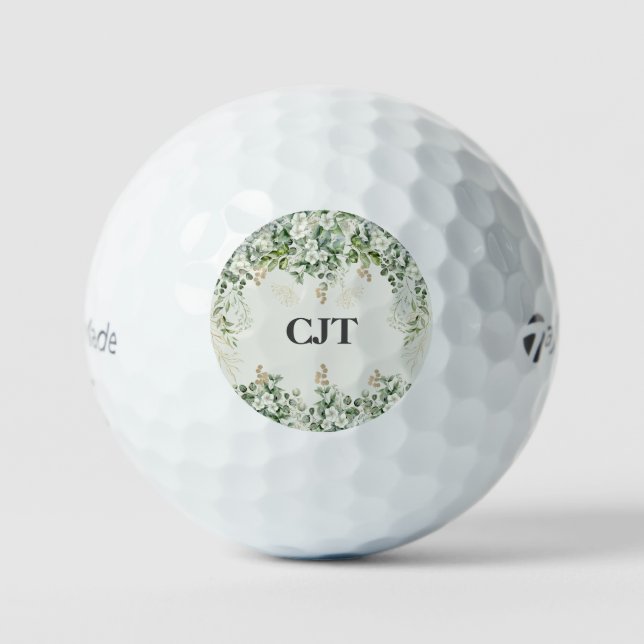 Beautiful Botanical Personalized Golf Balls (Front)
