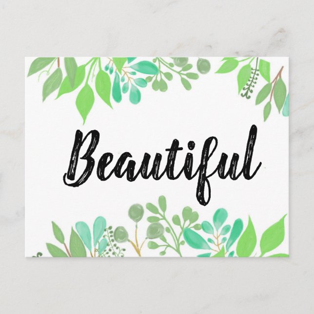 Beautiful botanical watercolor art print postcard (Front)