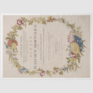 Beautiful botanical wreath with script tissue paper