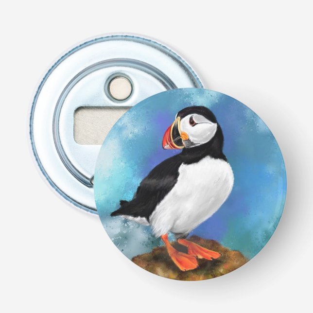 Beautiful Bottle Opener Atlantic Puffin Bird (Front)
