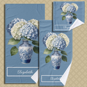 Beautiful bouquet hydrangea  bath towel set