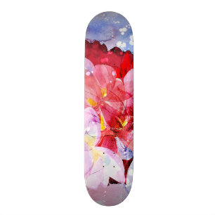 Beautiful bouquet of flowers skateboard