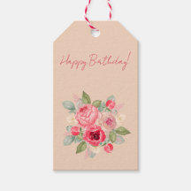Beautiful Bouquet of Painted Pink Roses Watercolor