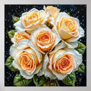 Beautiful bouquet of roses poster