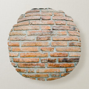 Beautiful brick wall Old classicabstract, architec Round Pillow