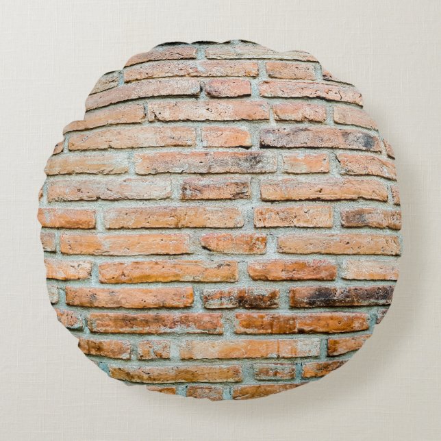 Beautiful brick wall Old classicabstract, architec Round Pillow (Front)