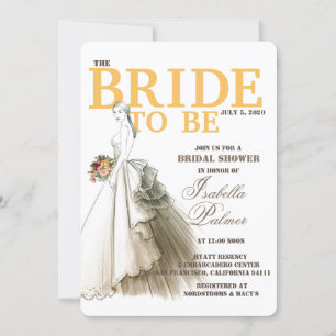 Beautiful Bridal Drawing Bridal Shower Invitation