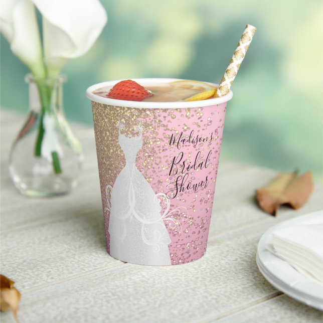 Beautiful Bridal Shower - Pretty Pink Paper Cups (Insitu)