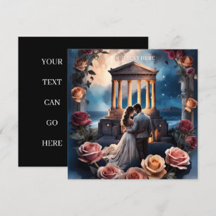 Beautiful Bride & Groom Standing by the Sea Invitation