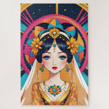 Beautiful bride in the art of Pop Art