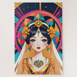Beautiful bride in the art of Pop Art Jigsaw Puzzle