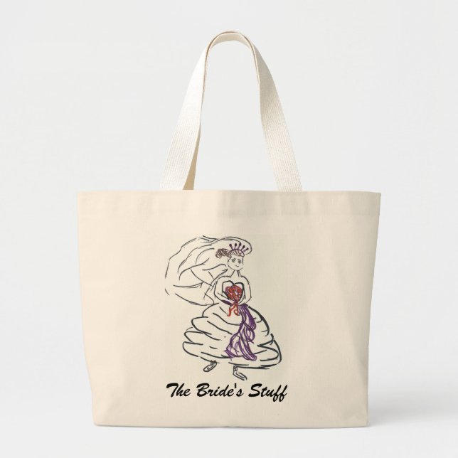 Beautiful Bride Large Tote Bag (Front)