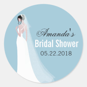 Beautiful Bride Personalized Bridal Shower Classic Round Sticker