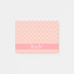 Beautiful Bride Pink and White Post-it Notes