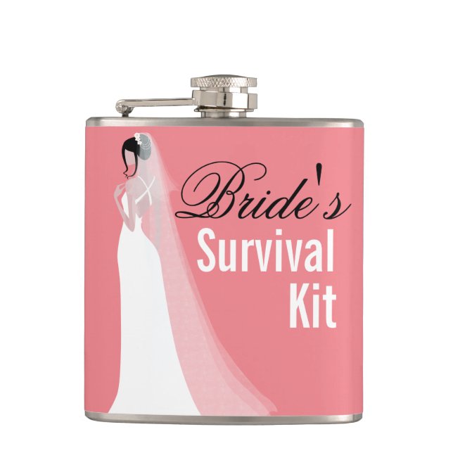 Beautiful Bride Survival Kit Hip Flask (Front)