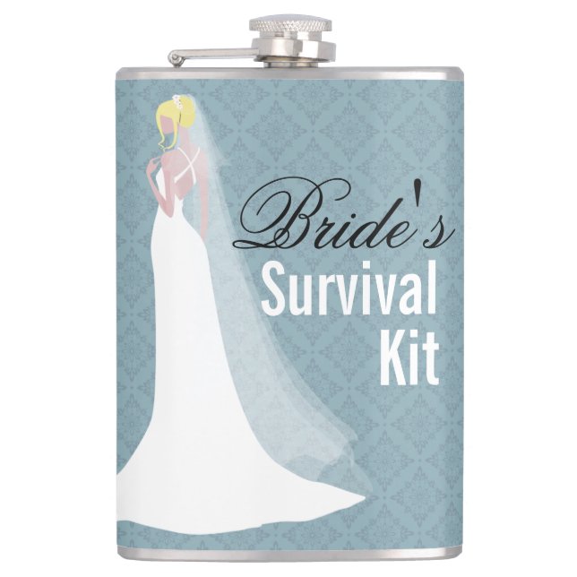 Beautiful Bride Survival Kit Hip Flask (Front)