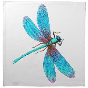 Beautiful Bright Blue Turquoise Dragonfly Napkin