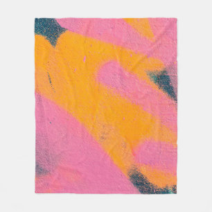 Beautiful bright colorful street art graffiti back fleece blanket