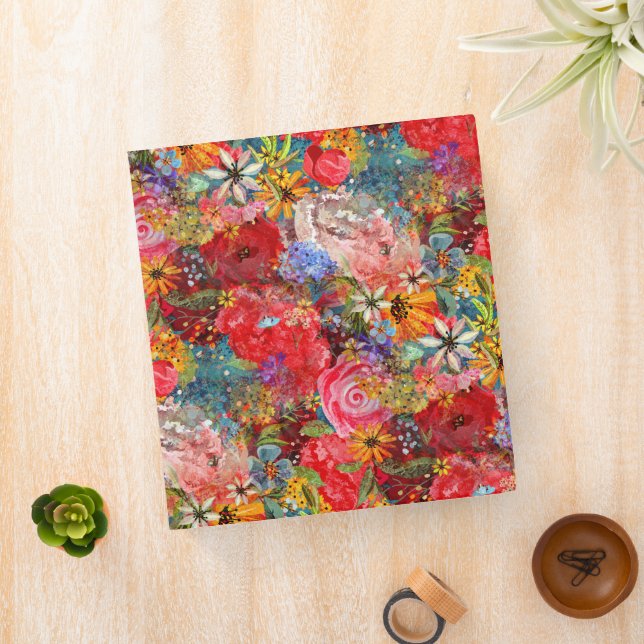 Beautiful Bright Colourful Abstract Floral Pattern Binder (In Situ)
