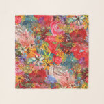 Beautiful Bright Colourful Abstract Floral Pattern Scarf<br><div class="desc">This bright colourful large abstract floral pattern with a subtle grungy texture is sure to please anyone looking to catch the trendy granny chic,  grandmillennial look for fashion and home decor. This modern floral repeating pattern also makes the perfect gift for your favourite nature lover.</div>