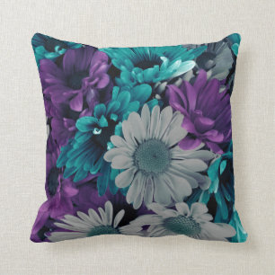 Beautiful Bright Floral Throw Pillow