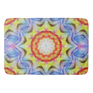Beautiful Bright Mosaic Tile Sun Flower Bath Mat