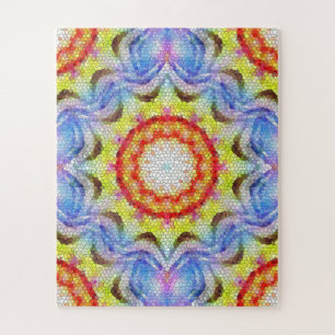 Beautiful Bright Mosaic Tile Sun Flower Jigsaw Puzzle