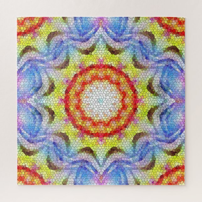 Beautiful Bright Mosaic Tile Sun Flower Jigsaw Puzzle (Vertical)