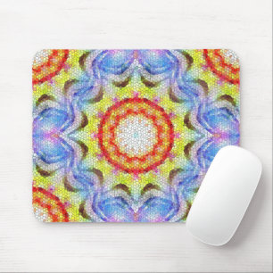 Beautiful Bright Mosaic Tile Sun Flower Mouse Pad