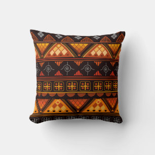Beautiful Bright Multi-Colour Aztec Pattern Throw Pillow