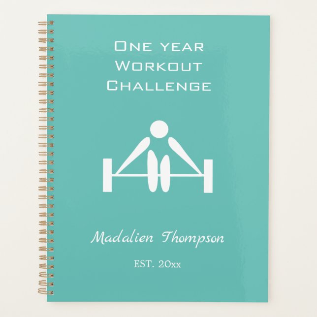 Beautiful bright one year training challenge girly planner (Front)