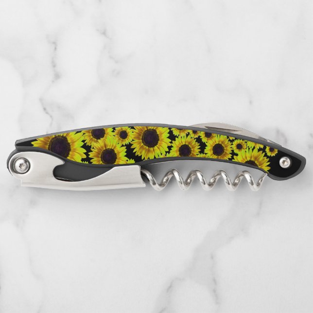 Beautiful Bright Yellow Sunflower - Corkscrew (Front)