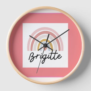 Beautiful Brigitte with Rainbow Design wall clock. Clock
