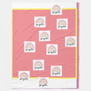 Beautiful Brigitte with Rainbow fleece blanket.