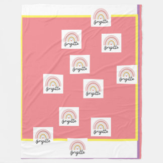 Beautiful Brigitte with Rainbow  fleece blanket. Blanket