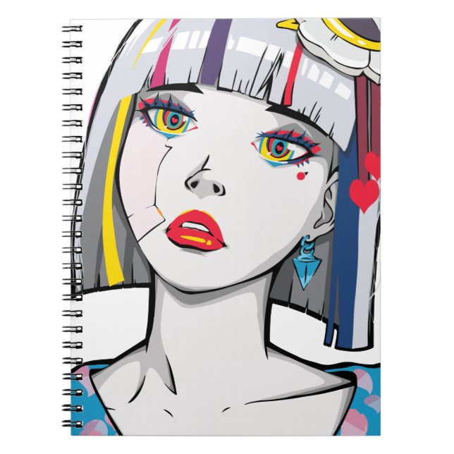 Beautiful Broken Anime Girl Notebook (Front)