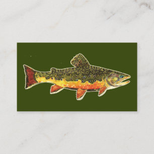 Beautiful Brook Trout, Fishing, Ichthyology Business Card