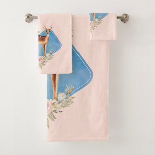 Beautiful Brown Doe with White Spots Bath Towel Set