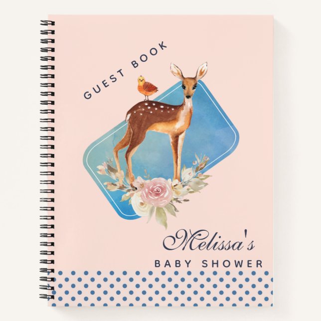 Beautiful Brown Doe with White Spots Guest Book (Front)