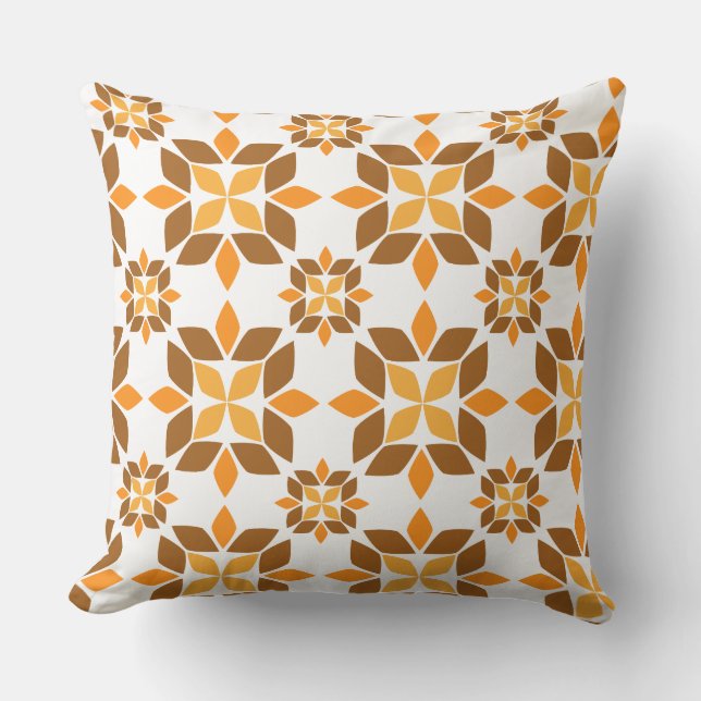 beautiful brown floral pattern pillow (Front)