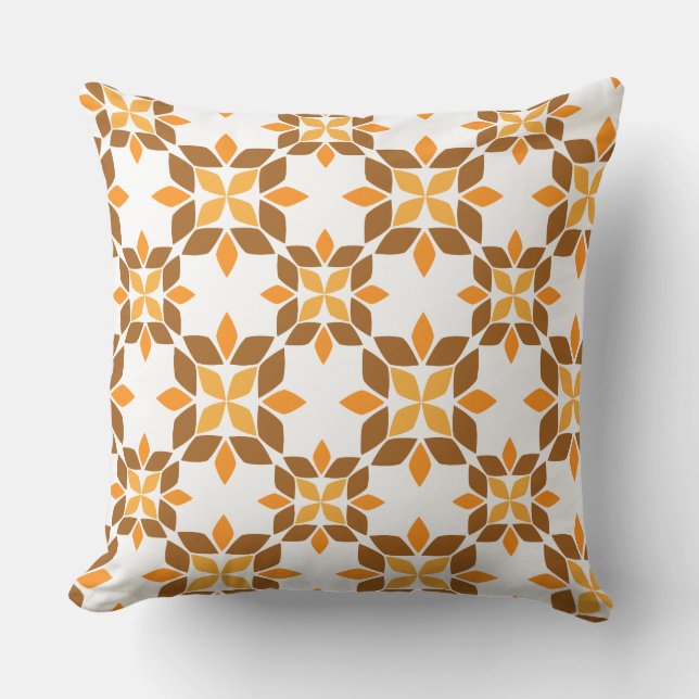beautiful brown floral pattern pillow (Front)