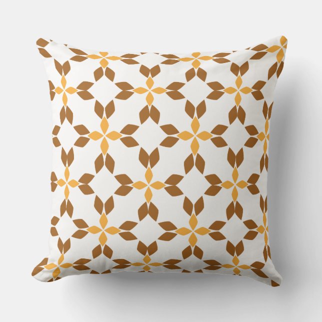 beautiful brown floral pattern pillow (Front)