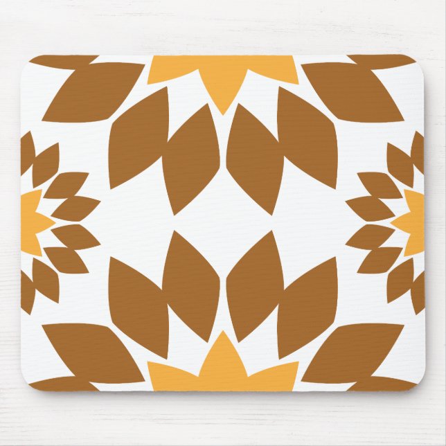 beautiful brown flower petal pattern mouse pad (Front)