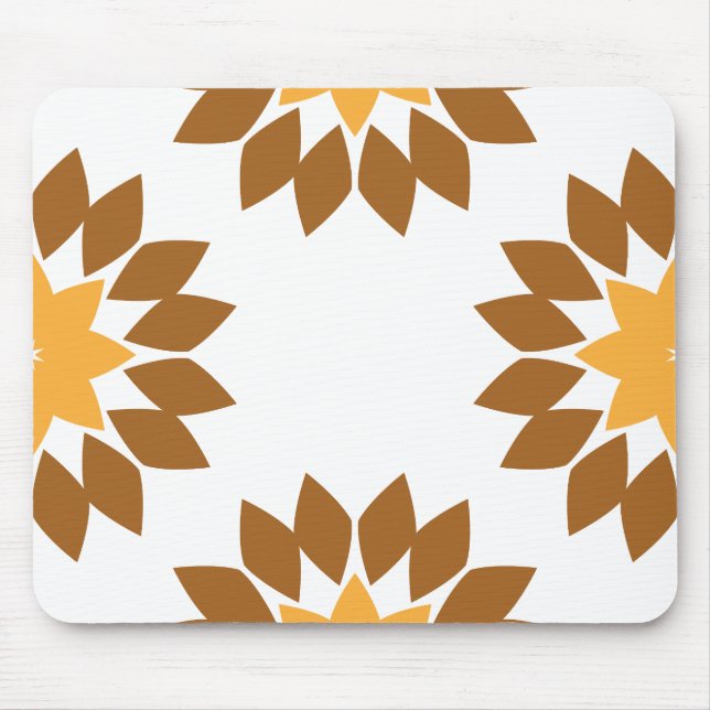 beautiful brown flower petal pattern mouse pad (Front)