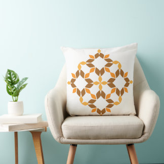 beautiful brown flower petal throw pillow