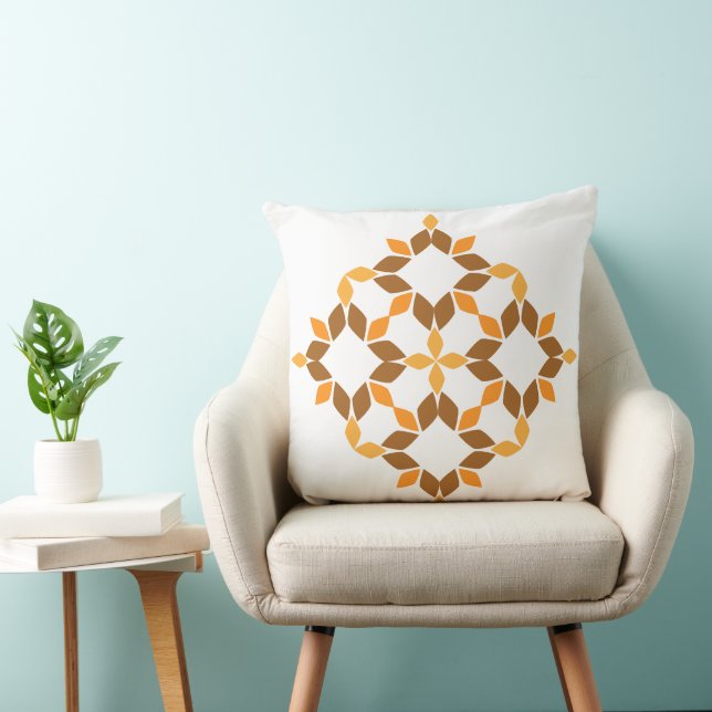 beautiful brown flower petal throw pillow (Chair)