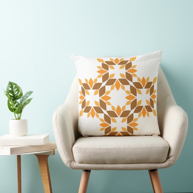 beautiful brown flower petal throw pillow (Chair)