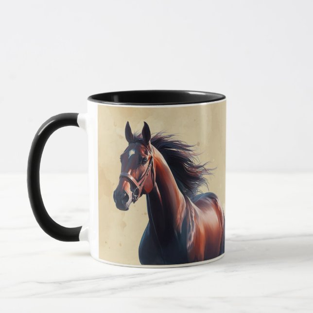  Beautiful Brown Horse Custom Name  Mug (Left)