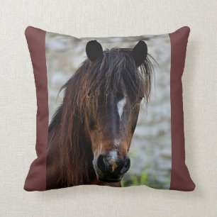 Beautiful Brown Horse Throw Pillow