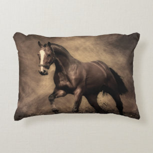 Beautiful brown horse throw pillow